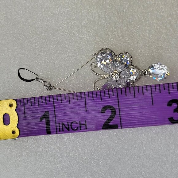 Dazzling Butterfly Crystal Drop Earring - Picture 7 of 8